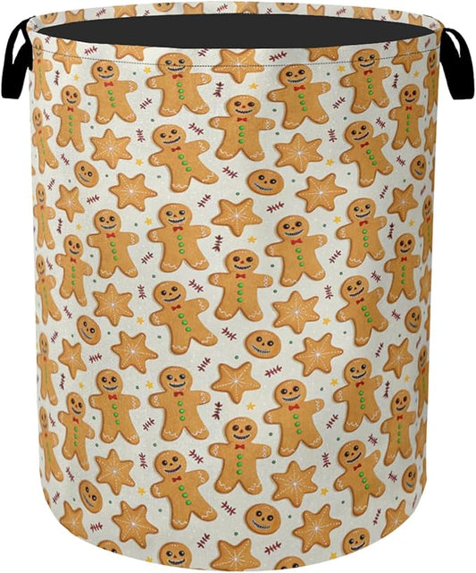 Cookie Pattern Laundry Basket with Handles - Extra Large Foldable Hamper for Bathroom/Laundry/Bedroom/Dorm, Washable Fabric Storage Bin