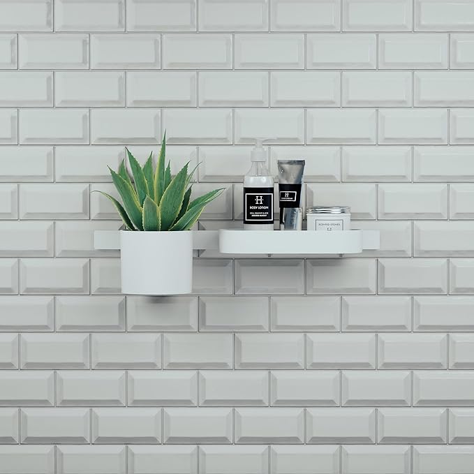 hansgrohe WallStoris 4-inch Modern Storage Basket in Matte White, 27913700