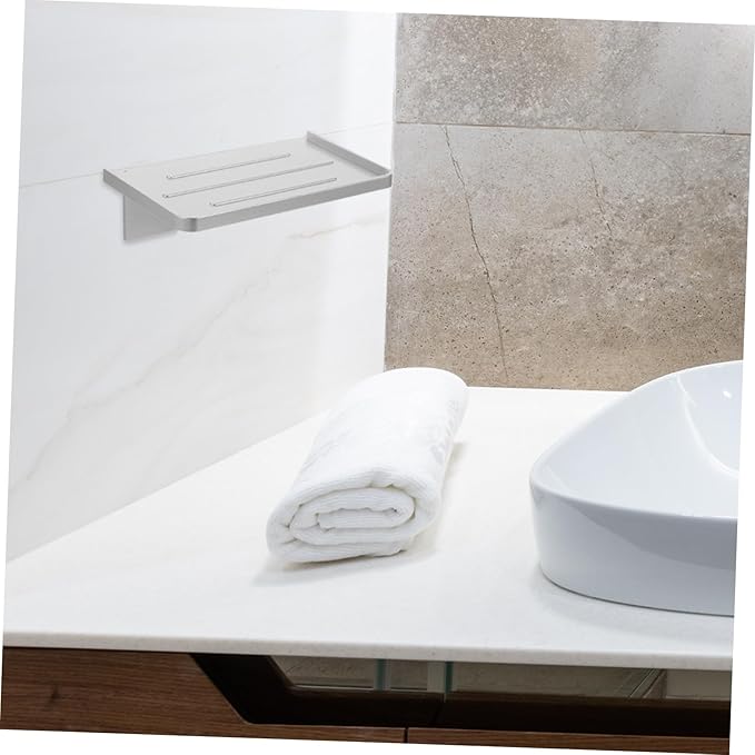 5pcs Wall Mounted Phone Holder Shelf for Bathroom Easy Installation No Drilling Required Stylish Organizer for Toiletries and Mobile Devices Versatile Storage Silver