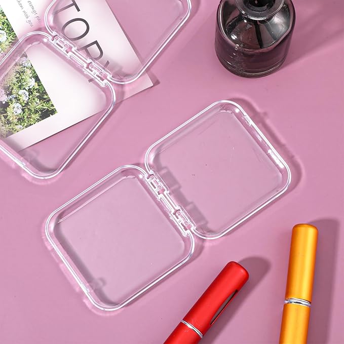 6pcs Press on Nail Storage Box with 1 Sheet Adhesive Double Sided Tape Acrylic Nail Display Box for Fake Nail Storage Cases Nail Display Nail Salon Supplies Nail Art
