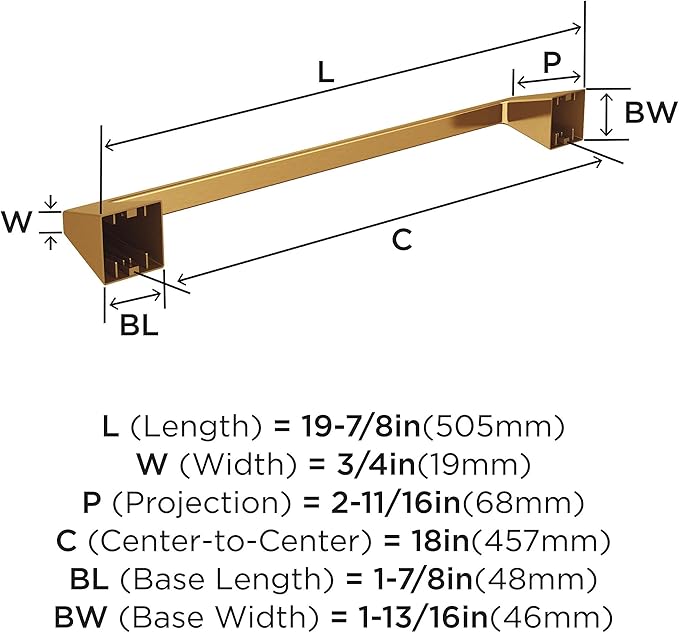 Amerock BH36003CZ | Champagne Bronze Towel Bar | 18 in (457 mm) Towel Rack | Blackrock | Bathroom Towel Holder | Bathroom Hardware | Bath Accessories
