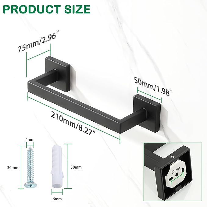 Alise Towel Bar for Bathroom,10'' Towel Holder Towel Racks for Bathroom Wall Mount,SUS304 Stainless Steel Towel Rail Towel Hanger for Wall,Matte Black
