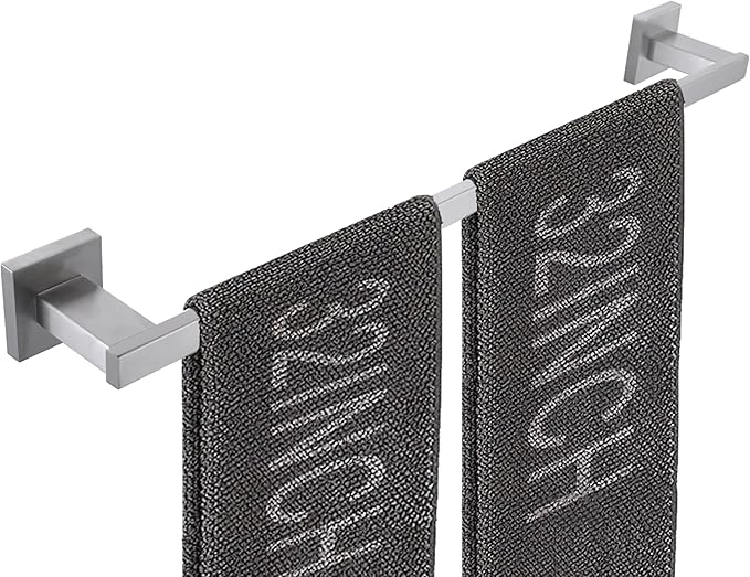LANC 32-Inche Long Towel Bar for Bathroom Wall Mounted Brushed Nickel Bath Towel Rack Stainless Steel 80CM Towel Rod for Kitchen Square Towel Holder Towel Rail Towel Hanger, A9010BN-L8
