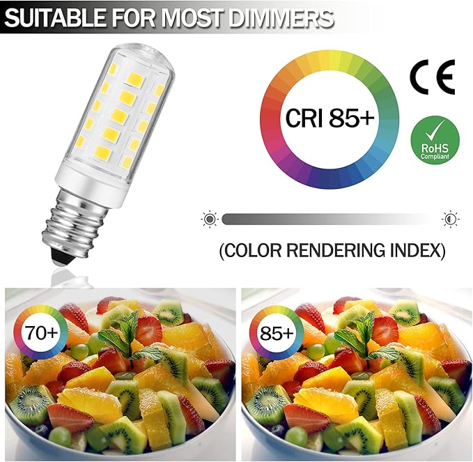 Double-Sided Mirror LED Bulb Dimmable for Conair illuminations Makeup Mirror Double Sided Illuminated Mirror Fits Jerdon Makeup Mirror Replaces, 2PCS (Warm White)