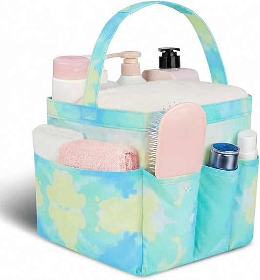 Attmu Mesh Shower Caddy Portable for College Dorm Room Essentials with 8 Pockets, Hanging Shower Caddy Dorm Basket, Quick Dry Shower Bag for Bathroom