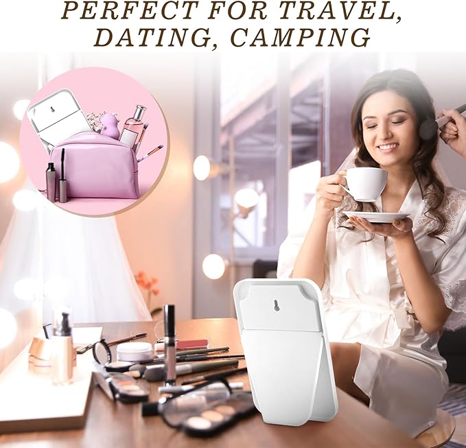 Cinnvoice 36 Pack Desktop Makeup Mirror Bulk 90° Adjustable Portable 8" Vanity Table Mirror with Stand, Folding Travel for Makeup Party Spa Party, Women, Cosmetics Personal Beauty (White)