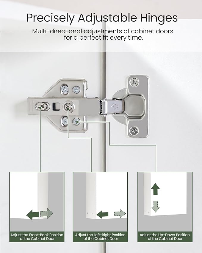 CHOEZON Wall-Mounted Bathroom Vanity with Mirror, Medicine Cabinet with Storage Function, Hanging Storage Cabinet, Adjustable Shelves, White