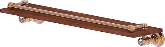 Allied Brass CC-1-22-GAL-IRW Carolina Crystal Collection 22 Inch Gallery Rail Wood Shelf, Brushed Bronze