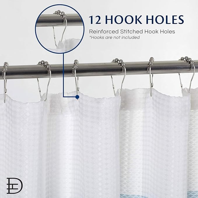 Dainty Home Ombre Waffle Weave Shower Curtain (Navy)