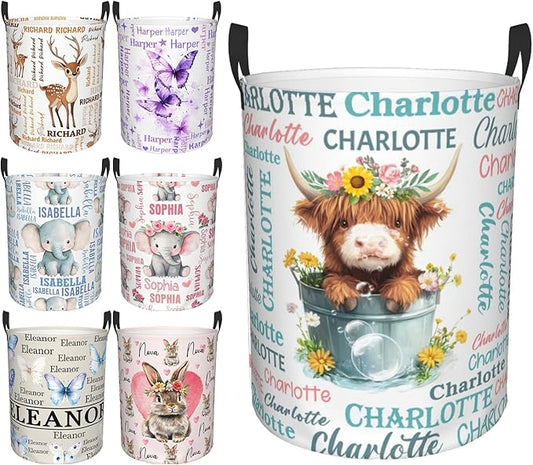 Custom Name Laundry Hamper, Personalized Laundry Baskets with Name for Boys Girls Women Men, Customized Collapsible Dirty Clothes Hamper Easy Storage Gifts for Bedroom Bathroom Living Room