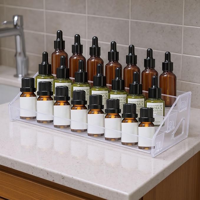 Essential Oil Holder,3 Tier Essential Oil Storage for Bottles Perfumes and Nail Polish Shelf,Essential Oil Organizer and Nail Polish Compact Shelf Makeup Storage Rack