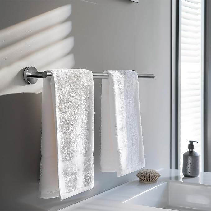 Bathroom Towel Bar, 24 Inch Towel Racks for Bathroom Wall Mounted, Heavy Duty Bathroom Towel Holder Organizer, Stainless Steel Home Towel Rod, Brushed Nickel