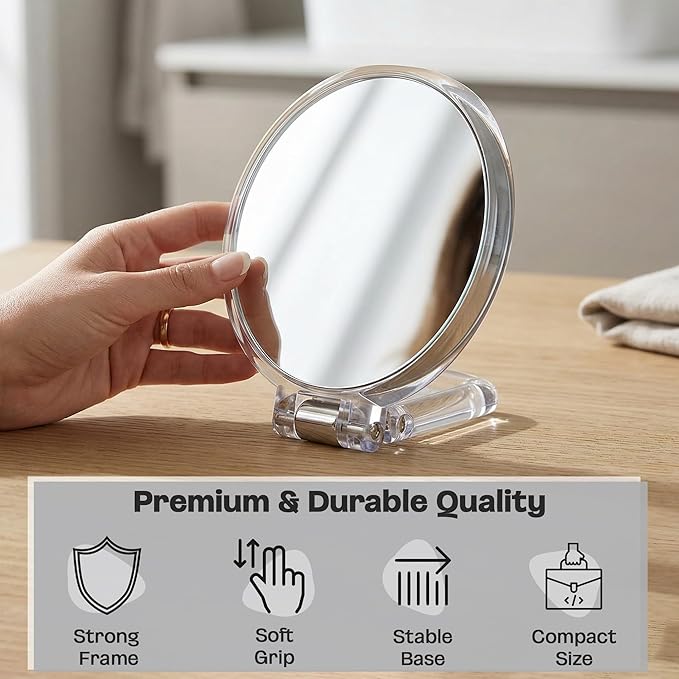 Danielle Magnification Folding Makeup Mirror 15X, Acrylic