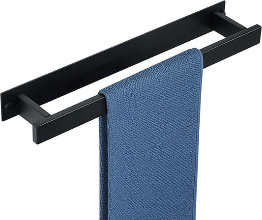 Alise Bathroom Towel Bar, 16 Inch Matte Black Towel Racks for Bathroom and Lavatory, SUS304 Stainless Steel Hand Towel Holder Towel Rail,Wall Mount with Self-Adhesive or Screw-in,GJZ5040-B