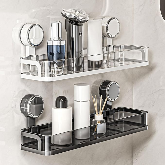Sturdy Bathroom Shelf with Suction Cup Designs On Any Smooth Surfaces Water and Sturdy