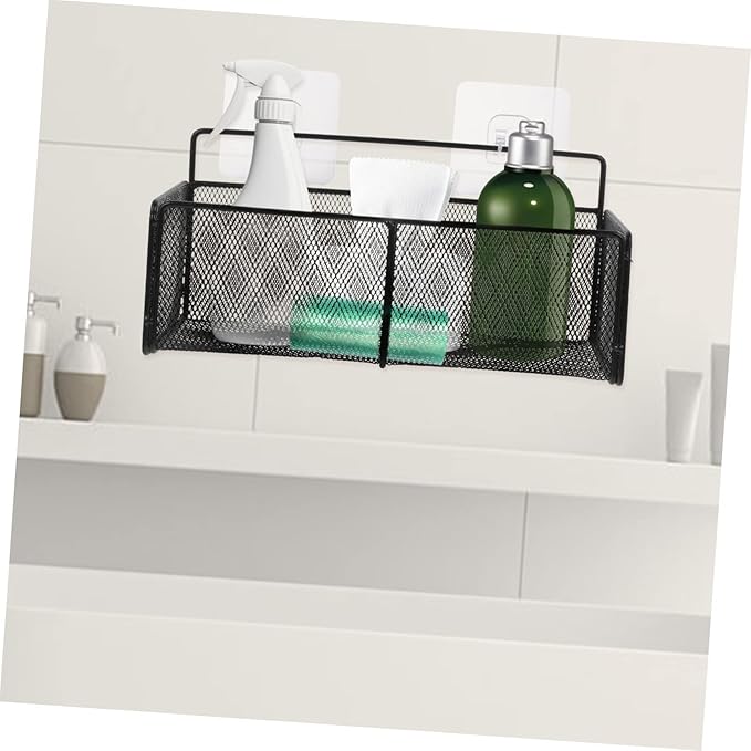 Mobestech 1Set No Drilling Bathroom Shelf Wall Mounted Rack Organizer for Makeup Shampoo Sturdy Storage for Bathroom Kitchen Easy Self Installation
