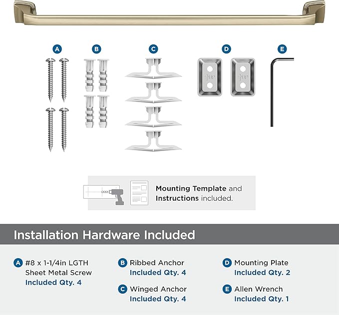 Amerock BH36034BBZ | Golden Champagne Towel Bar | 24 in (610 mm) Towel Rack | Revitalize | Bathroom Towel Holder | Bathroom Hardware | Bath Accessories