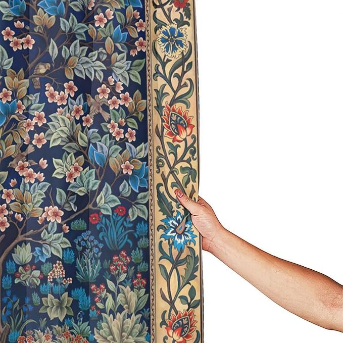 Boho Shower Curtains William Morris Art Retro Design Flower Trees Pattern Printed Shower Curtains 72""×72"" Inch, Style