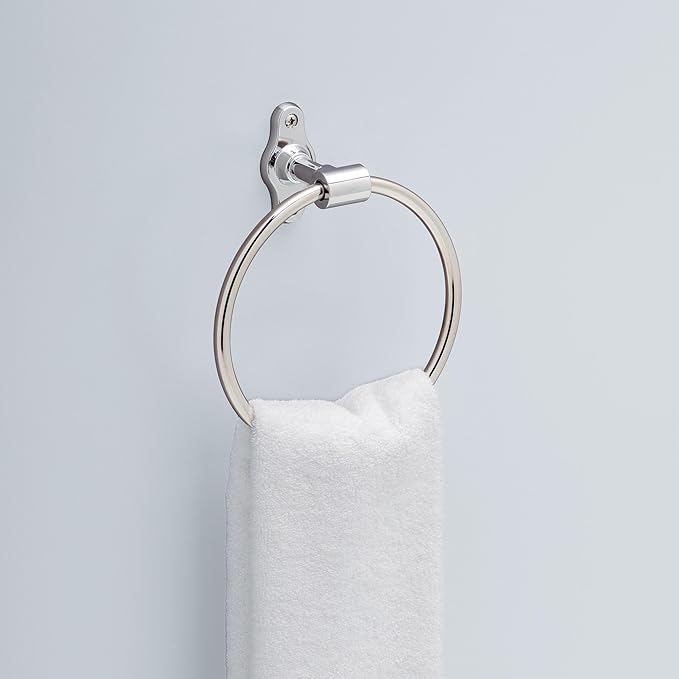 Franklin Brass Calloway (1-Pack) Hand Towel Holder Polished Chrome Towel Racks for Bathroom Wall Round Towel Ring Holder for Bath Towel Hanger for Kitchen, Bathroom Accessories CLWY46-PC