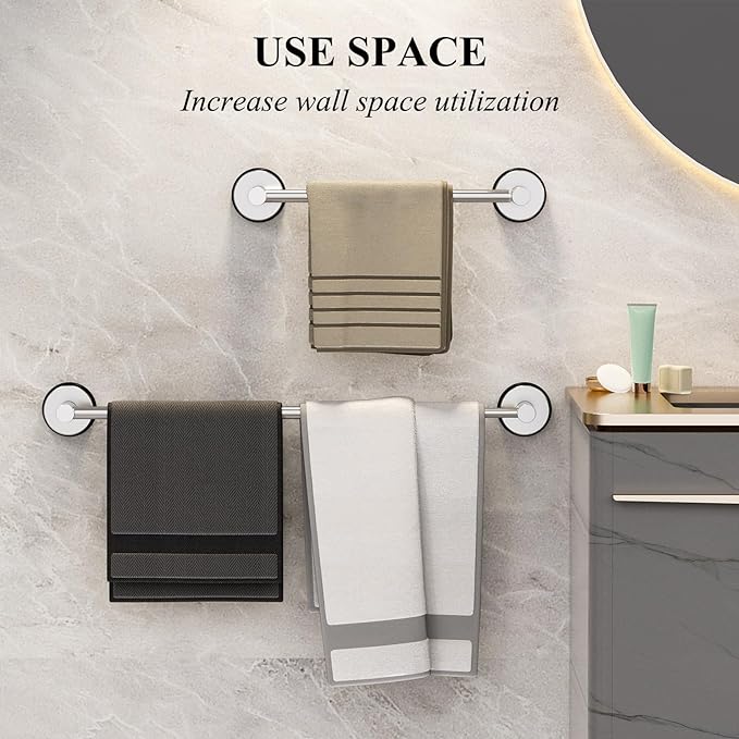 Towel Bar for Bathroom Wall,Adjustable 12~21 Inch Towel Racks for Bathroom Wall Mounted, Towel Holder for Glass Shower Door,Bathroom Accessories,Apparment Essentials,Home Decor-Silver