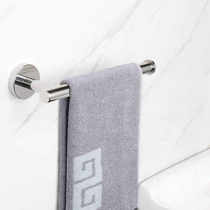 NearMoon Hand Towel Holder/Towel Ring, Thicken Stainless Steel Hand Towel Bar for Bathroom, Rustproof Wall Mounted Towel Rack, Contemporary Style Bath Accessories, 9 Inch (3 Pack, Chrome Finish)
