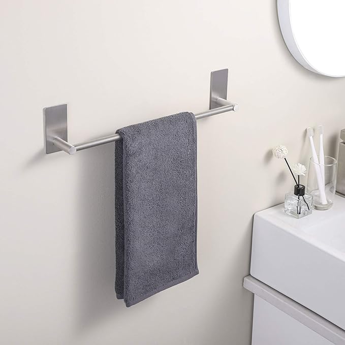 KES Bathroom Towel Holder 17.3-Inch Self Adhesive Towel Bar SUS 304 Stainless Steel Rustproof Brushed Finish, A7000S40-2
