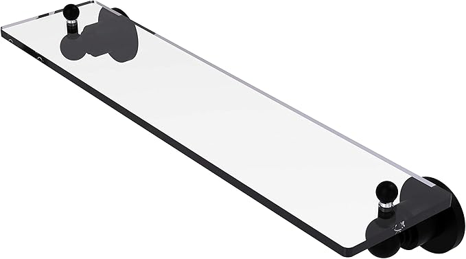 Allied Brass AP-1/22 Astor Place 22 inch Vanity Beveled Edges Glass Shelf, Matte Black