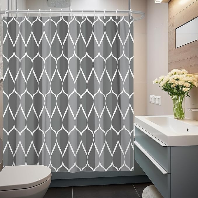 Gray Shower Curtain RV Shower Curtain Grey Modern Bathroom Shower Curtains Waterproof Fabric Machine Washable Shower Curtains 47 x 64 Inches