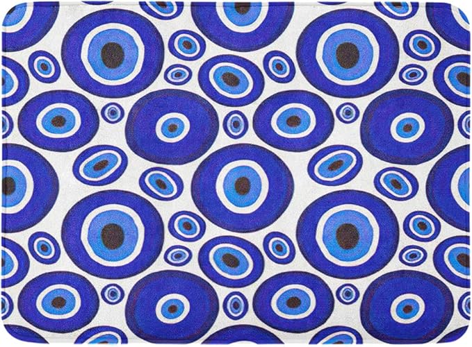 4 Piece Endless Summer Shower Curtain Waterproof Magic Summer Evil Eye Bathroom Sets with Non-Slip Rugs, Toilet Lid Cover and Bath Mat with Standard Size
