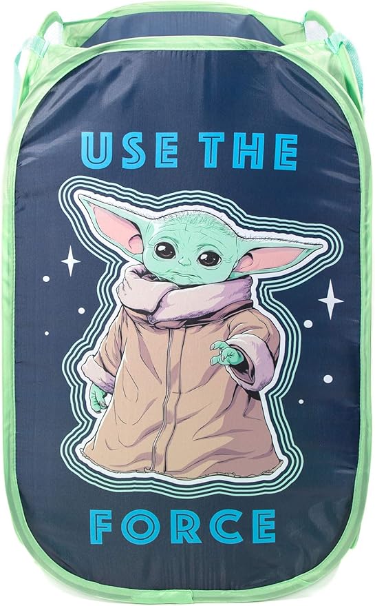 Jay Franco Star Wars The Mandalorian The Child Pop Up Hamper - Mesh Laundry Basket/Bag with Durable Handles - Features Baby Yoda Grogu (Official Star Wars Product)