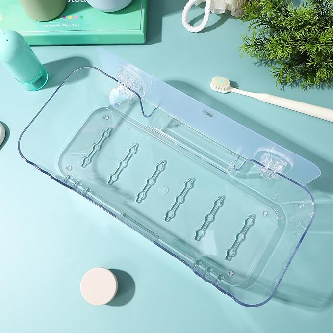 VALICLUD 2pcs Transparent Wall Shelf Bathroom Organizer Large Capacity Storage Shelves for Towels Toilet Paper and Essentials Modern Space-Saving Design