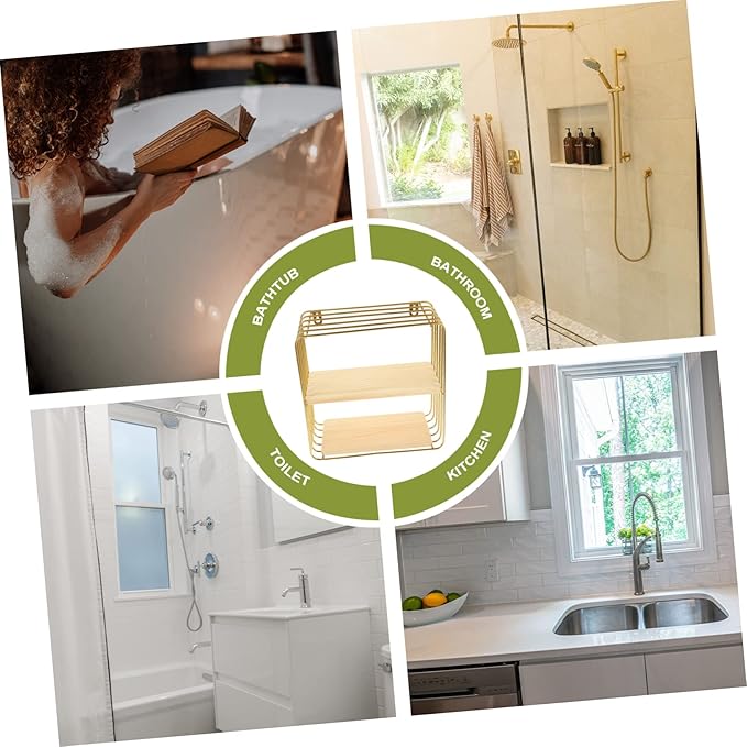 Amosfun Toilet Storage Rack Punch-Free Bathroom Shelf Waterproof Wall-Mounted Organizer for Toilet Kitchen and Bedroom Space-Saving Household Storage Solution