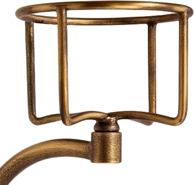 C-Shaped Towel Ring with Top Storage Basket – Unique Space-Saving Wall Mount Holder for Towels, Candles, Plants & Toiletries, Decorative Metal Accent for Bathroom or Kitchen