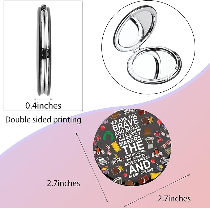 WSNANG Willy Musical Inspired Gift Chocolate Makeup Mirror for Fans and Musical Lover Chocolate Lover Gift(Brave WW Mirror-T)