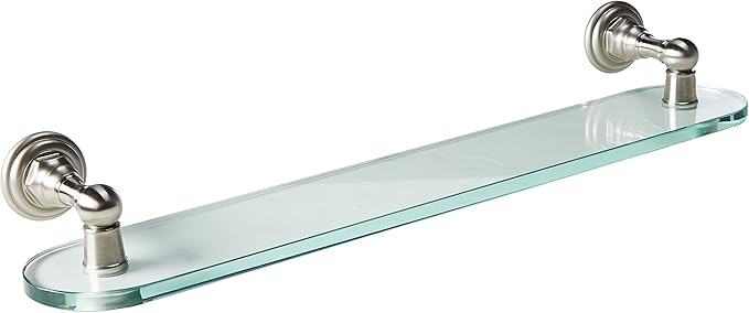 Jaclo 4830-GS-24-SN Wall Mounted Glass Shelf, 24", Satin Nickel