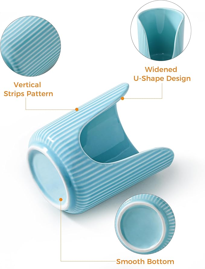 ABRUTY Bathroom Cup Dispenser, 3oz-4oz Ceramic Paper Cup Holder, Small Countertop Mouthwash Dixie Cups Accessories, for Vanity Countertops, Bathroom, Kitchen, and Dining Room, Turquoise