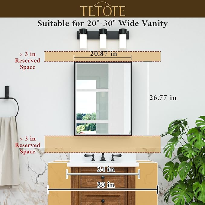 TETOTE White Medicine Cabinet Mirror 21" x 27" Aluminum Framed Surface or Recessed Wall-Mounted Bathroom Medicine Cabinets Beveled Mirror with Storage for Modern Farmhouse Bathroom