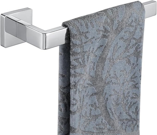 JQK Hand Towel Holder Towel Ring Gold, Thicken 0.8mm 304 Stainless Steel Bathroom Hand Towel Bar, 9 Inch Wall Mount Towel Rack Hanger, Polished Chrome, THH250L9-CH