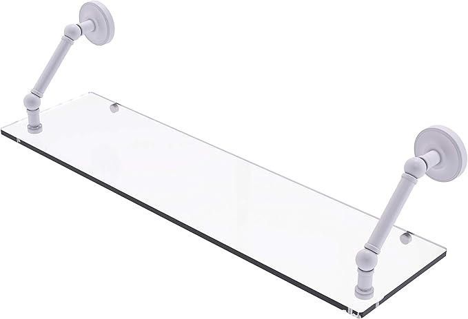 Allied Brass PR-1-30 Prestige Regal Collection 30 Inch Floating Glass Shelf, Matte White