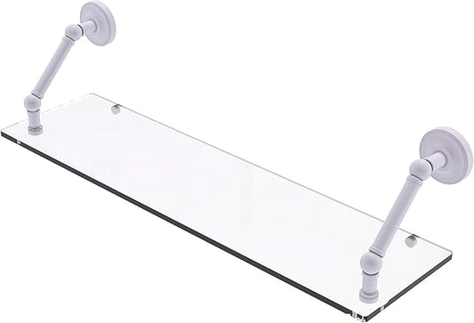 Allied Brass PR-1-30 Prestige Regal Collection 30 Inch Floating Glass Shelf, Matte White