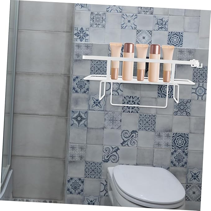 Cabilock Toilet Shelf Iron Bathroom Storage Rack Multi-use Holder Storage Baskets Simple Elegant Design
