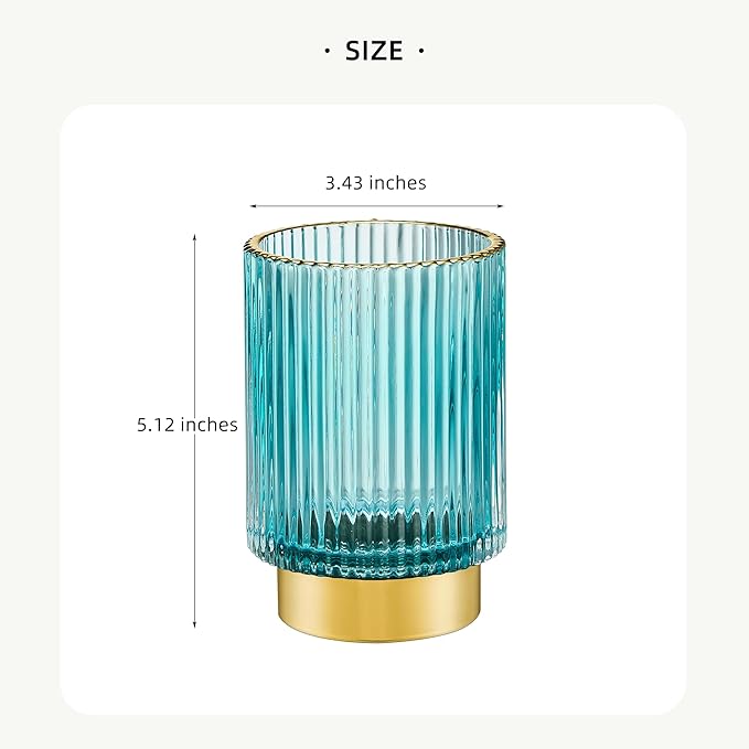 Makeup Brush Holder Organizer,Toothbrush Holders,Desk Pen Pencil Holder,Multifunctional Vintage Glass Brush Cup(A3-23-US)