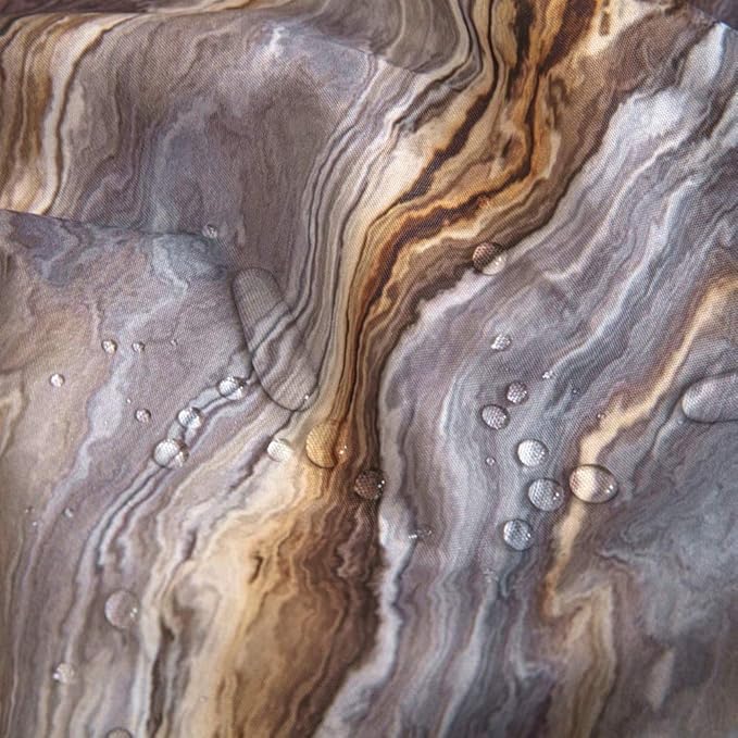 Shower Curtain Marble Texture for Bathroom, Brown Polyester Fabric Waterproof Bathroom Decor,54 x 78 Inch,Stall Size