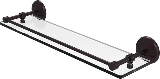 Allied Brass MC-1/22-GAL-ABZ Mc 1 Gal Monte Carlo Inch Tempered Gallery Rail Glass Shelf, 22 Inch, Antique Bronze
