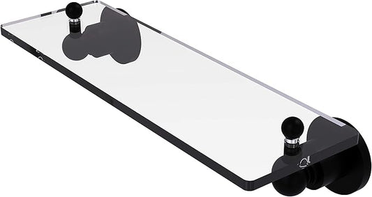 Allied Brass AP-1/16 Astor Place 16 inch Vanity Beveled Edges Glass Shelf, Matte Black