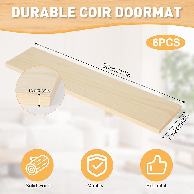 6pcs Medicine Cabinet Shelf Replacement 13inch Wooden Medicine Cabinet Shelves Wooden Bathroom Cabinets Shelves for Living Room Bathroom Kitchen Wall Mounted Medicine Cabinets(Light Brown)