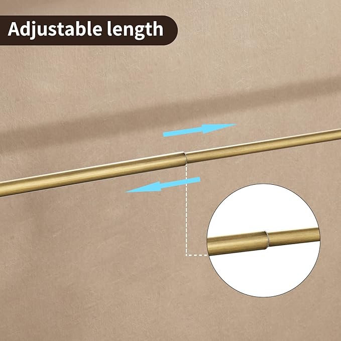 Leyden Antique Brass Towel Bar, Adjustable Towel Holder Rod Brass Towel Rack Bathroom Accessories Wall Mount