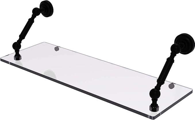 Allied Brass DT-1-24 Dottingham Collection 24 Inch Floating Glass Shelf, Matte Black