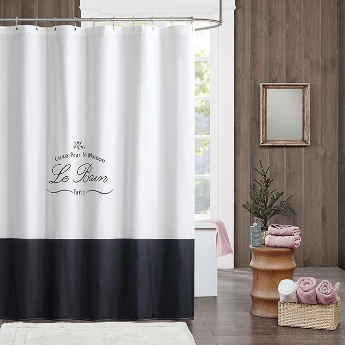 Le Bain Shower Curtain,Polyester Fabric Shower Curtain,Printed Shower Curtains for Bathroom, Waterproof Bathroom Curtains,72" W x 72" H