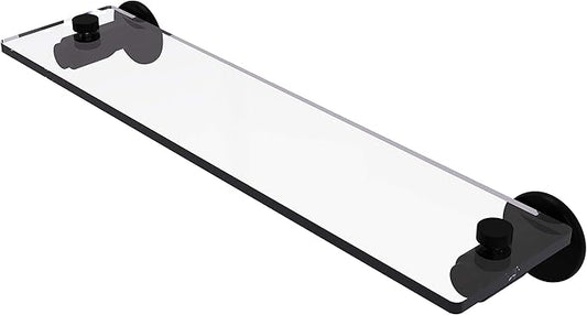 Allied Brass TR-1/22-BKM Tr 1 Tribecca Collection Inch Vanity Beveled Edges Glass Shelf, 22 Inch, Matte Black